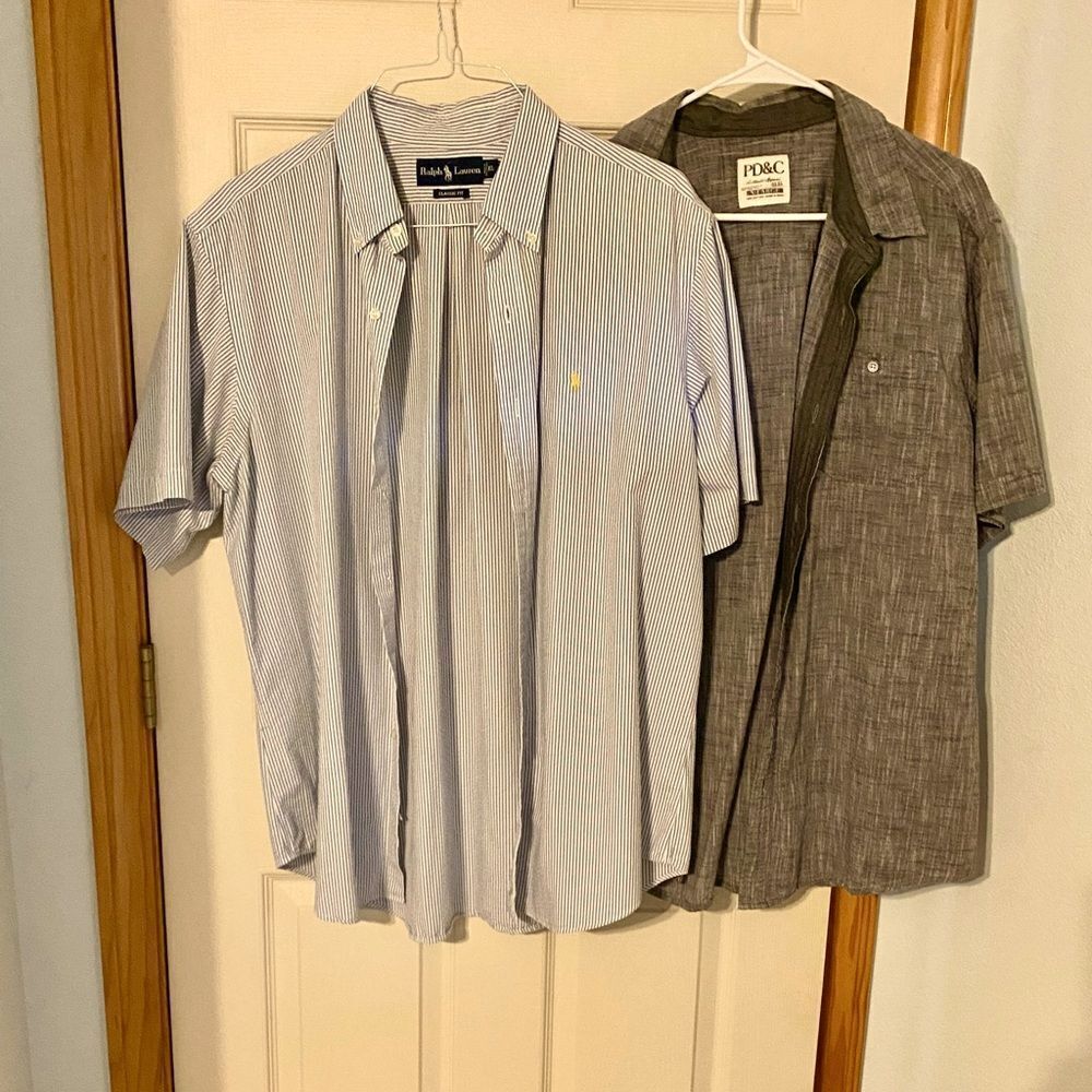 Nice short sleeve shirts by Ralph Lauren and PD&C in XL